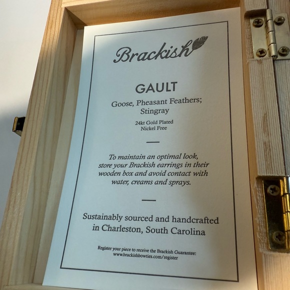 Brackish Goose, pheasant and stingray Earrings - Picture 3 of 8